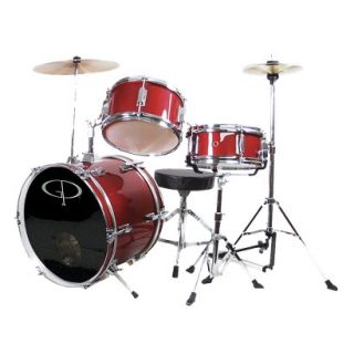 GP Percussion GP50 3 pc. Complete Junior Drum Set   Metallic Red