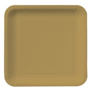 Glittering Gold (Gold) Square Dessert Plates