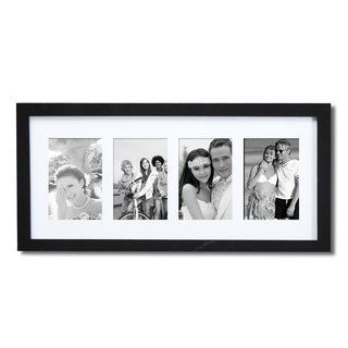 Adeco Adeco 4 photo Black Wood 4x6 Matted Picture Frame Black Size 4x6