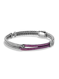 David Yurman Petite Pave Labyrinth Single Loop Bracelet with Pink Sapphires   Si