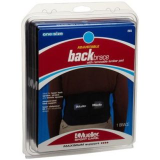 Mueller Lumbar Back Brace with Pad Black One Size Fits Most