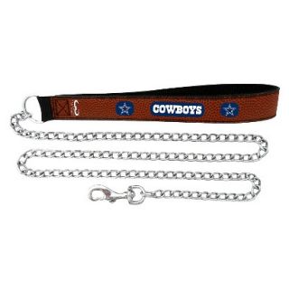 Dallas Cowboys Football Leather 2.5mm Chain Leash   M