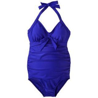 Womens Maternity Halter One Piece Swimsuit   Cobalt Blue XS