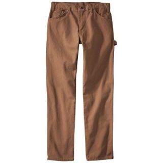 Dickies Mens Relaxed Fit Timber Rinsed Utility Jean   Brown 32x36