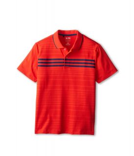 adidas Golf Kids Performance 3 Stripes Chest Polo Boys Short Sleeve Pullover (Red)