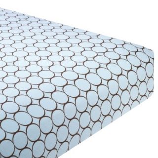 Swaddle Designs Fitted Crib Sheet   Blue with Brown Mod Circles