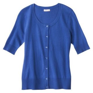 Merona Womens Short Sleeve Cardigan   Influential Blue   XS
