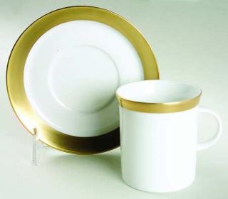 Rosenthal   Continental Ascot Flat Cup & Saucer Set, Fine China Dinnerware   Gol