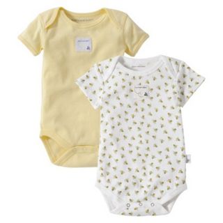 Burts Bees Baby Newborn Neutral 2 Pack Short sleeve Bodysuit   Yellow 24 M
