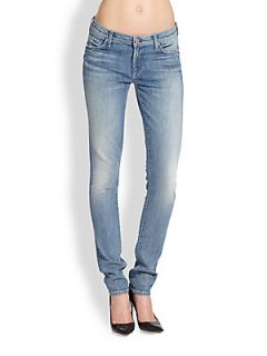 7 For All Mankind Roxanne Faded Cigarette Jeans   Navy