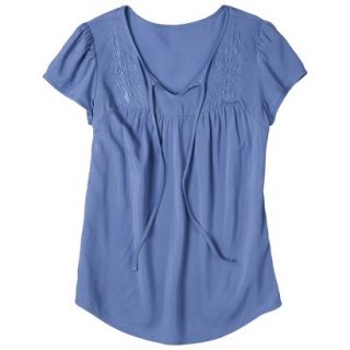 Mossimo Supply Co. Juniors Challis Embroidered Top   Blue M(7 9)