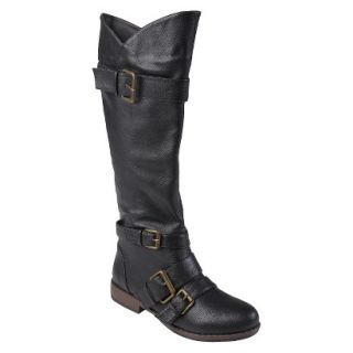 Womens Journee Collection Round Toe Buckle Detail Boots Black  6