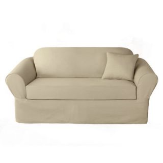 Sure Fit Twill Supreme 2 pc. Loveseat Slipcover   Flax