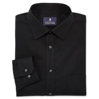 Stafford Easy Care Cotton Broadcloth Dress Shirt, Black, Mens