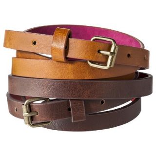 Mossimo Supply Co. Two Pack Skinny Belt   Brown L