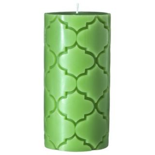 Melt Lime Green 3x6 Carved Pillar Candle   Lime Basil