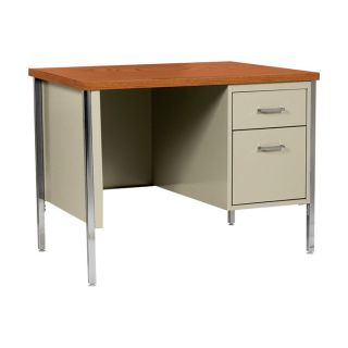 Sandusky Lee Single Pedestal Desk   40 Inch W x 24 Inch D x 29 Inch H, Putty,