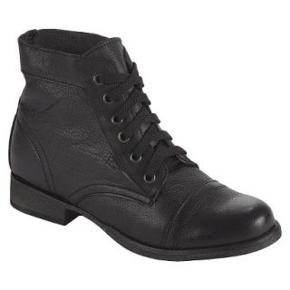 Womens Post Paris Colissa Genuine Leather Cap Toe Ankle Boots   Black 8