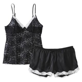 Gilligan & OMalley Womens Cami/Short Set   Black XL