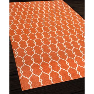 Outdoor/ Indoor Orange Trellis Rug (86 X 13)