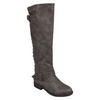 Womens Bamboo By Journee Studded Buckle Detail Boot   Taupe 6