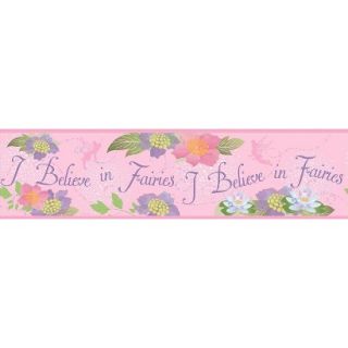 Believe in Fairies Wallpaper Border   Pink