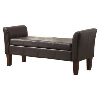 Settee Kinfine Leather storage Bench with Arms