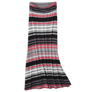 Merona Womens Knit Maxi Skirt   Coral/Gray Stripe   XS