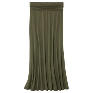 Mossimo Supply Co. Juniors Solid Fold Over Maxi Skirt   Green L(11 13)