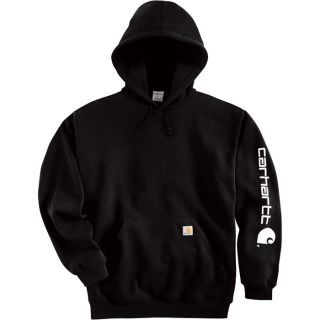 Carhartt Midweight Hooded Logo Sweatshirt   Black, XL, Model K288