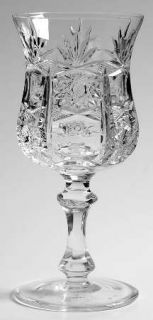 Gorham Accolade Clear Wine Glass   Cut Star, Dot & Fan Design On Bowl