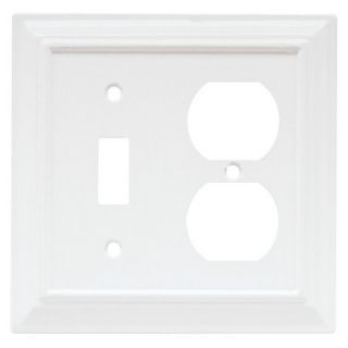 Brainerd Wood Architectural Single Switch/Duplex Wall Plate   White