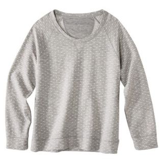Merona Womens Plus Size Long Sleeve Pullover Top   Gray/White 1
