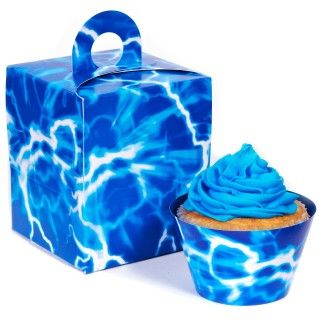 Blue Lightening Cupcake Wrapper Combo Kit