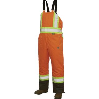 Work King Class 2 High Visibility Lined Bib Overall   Orange, XL, Model S79811