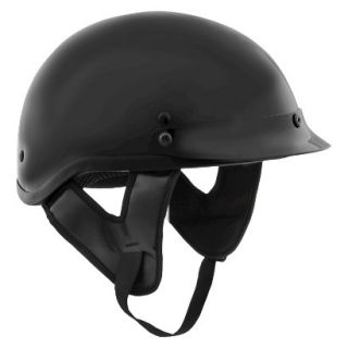 Fuel Gloss Black Half Helmet   Medium