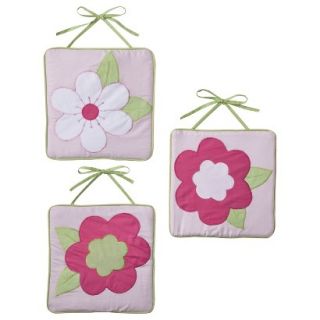 Sweet Jojo Designs Pink and Green Flowers Wall Hangings