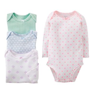 Carters Geo Print 4 pk. Long Sleeve Bodysuits   Girls newborn 24m, Multi Print,