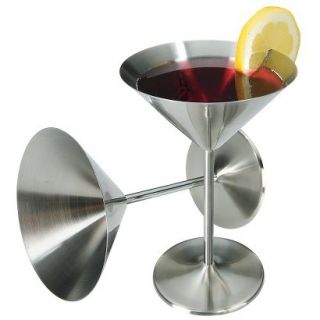 Stainless Steel Cocktail Glasses   Set of 2
