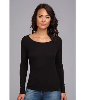 Volcom Lived In Rib L/S Womens Long Sleeve Pullover (Black)