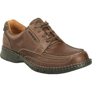 Clarks Mens Un Recept Brown Leather Shoes, Size 10.5 W   71878