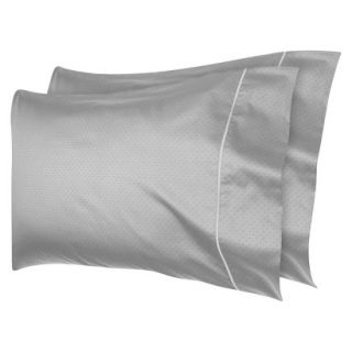 Fieldcrest Luxury 500 Thread Count Geo Pillowcase Set   Skyline Gray (King)