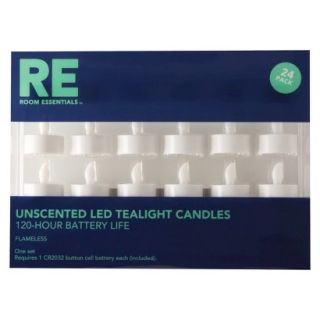 Room Essentials 24 Pack Flameless Tealights   White