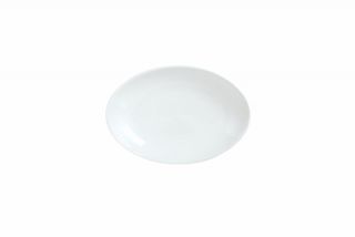 Syracuse China Platter, Coupe, w/ Reflections Pattern & Shape, Alumawhite Body, 10x6.75 in