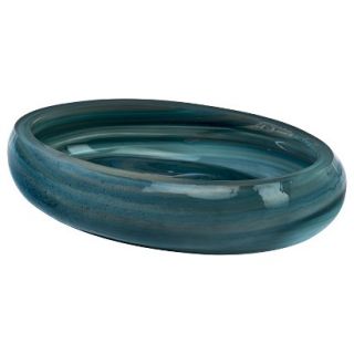 Threshold Swirl Glass Bathroom Soap Dish   Blue