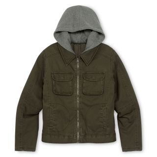 ARIZONA Hooded Twill Jacket   Boys 6 18, Rich Olive, Boys