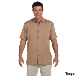 Devon and Jones Mens Isla Coconut Button up Camp Shirt Tan Size XXL