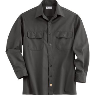 Carhartt Long Sleeve Twill Work Shirt   Dark Gray, XL, Regular Style, Model S224