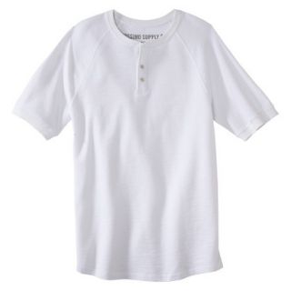 Mossimo Supply Co. Mens Short Sleeve Henley   True White L