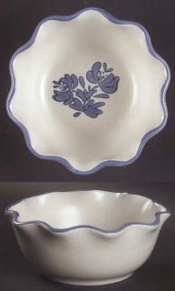 Pfaltzgraff Yorktowne (Usa) Fluted Bowl, Fine China Dinnerware   Blue Floral,Smo